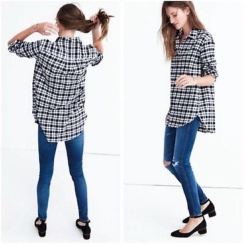 MADEWELL Side Button Flannel Shirt